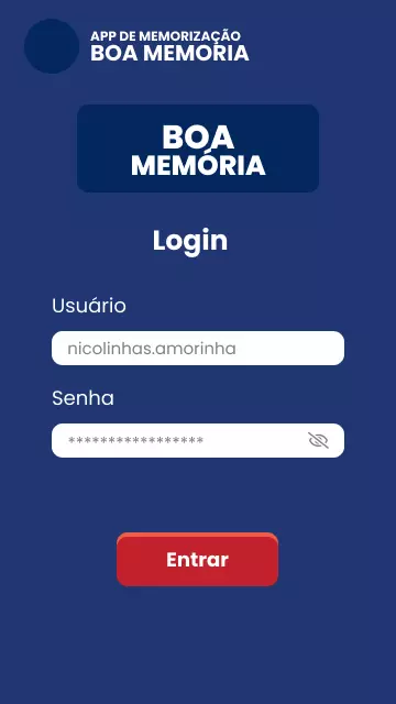 Imagem 1 Protótipo Boa Memória App